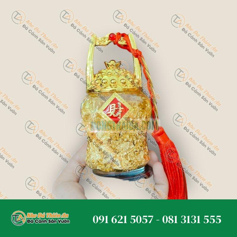 Hủ tiền lá vàng phong thủy chiêu tài lộc