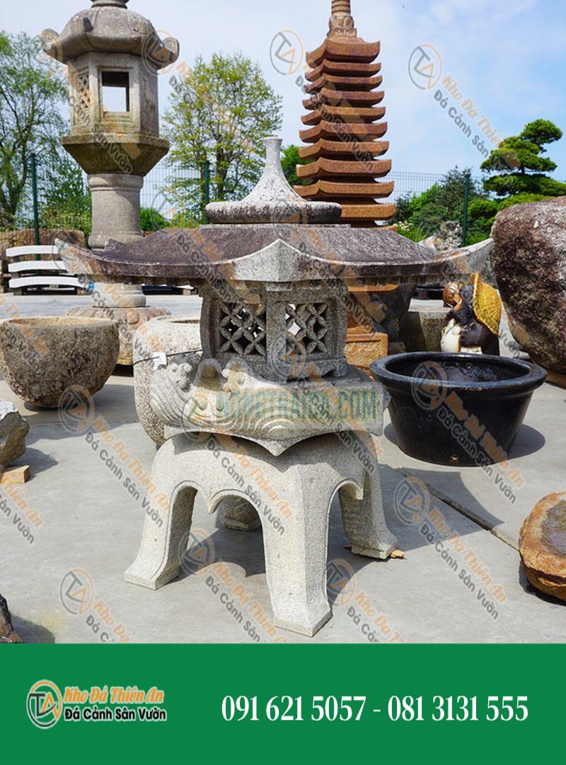 Đèn đá Nhật Bản (Kaku Yukimi Gata Ishidoro) 31x92cm