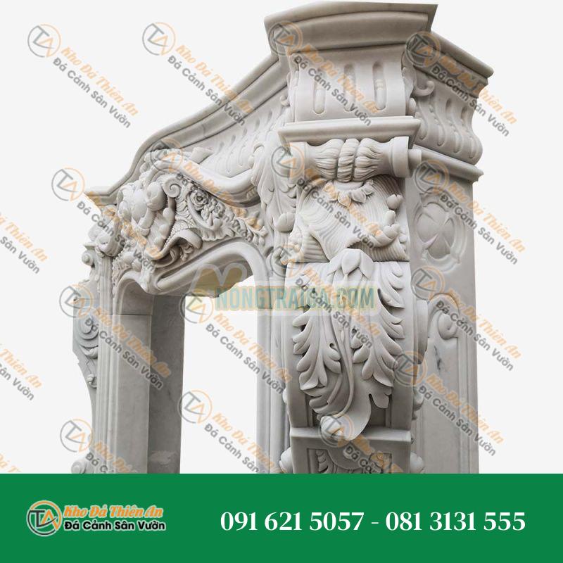 Khung lò sưởi bằng đá cẩm thạch trắng mài mòn