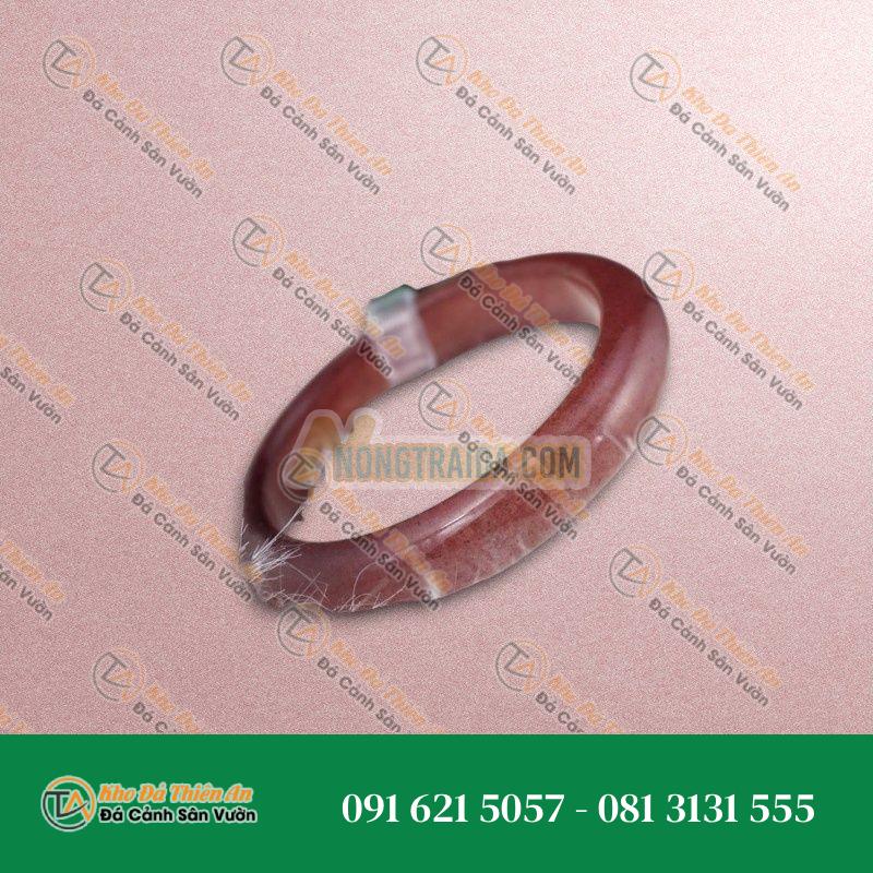 Kiềng Thạch anh Dâu Tây đỏ bản oval 54mm 5A