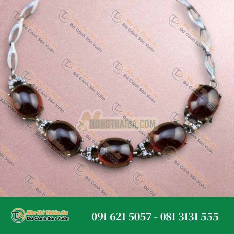 Lắc tay đá Garnet bạc 925 cao cấp