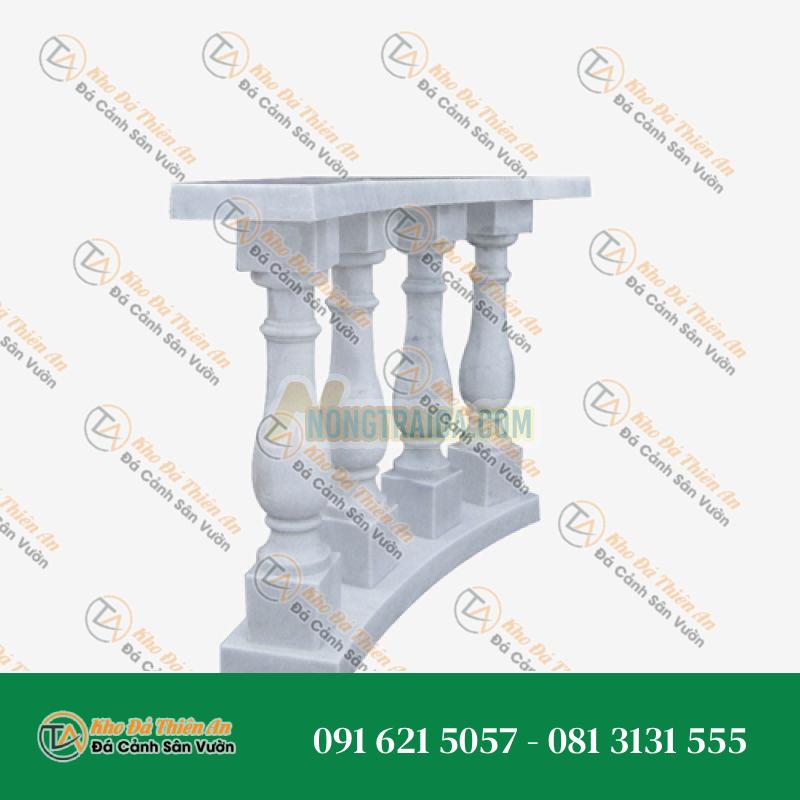 Lan can đá thạch anh trắng