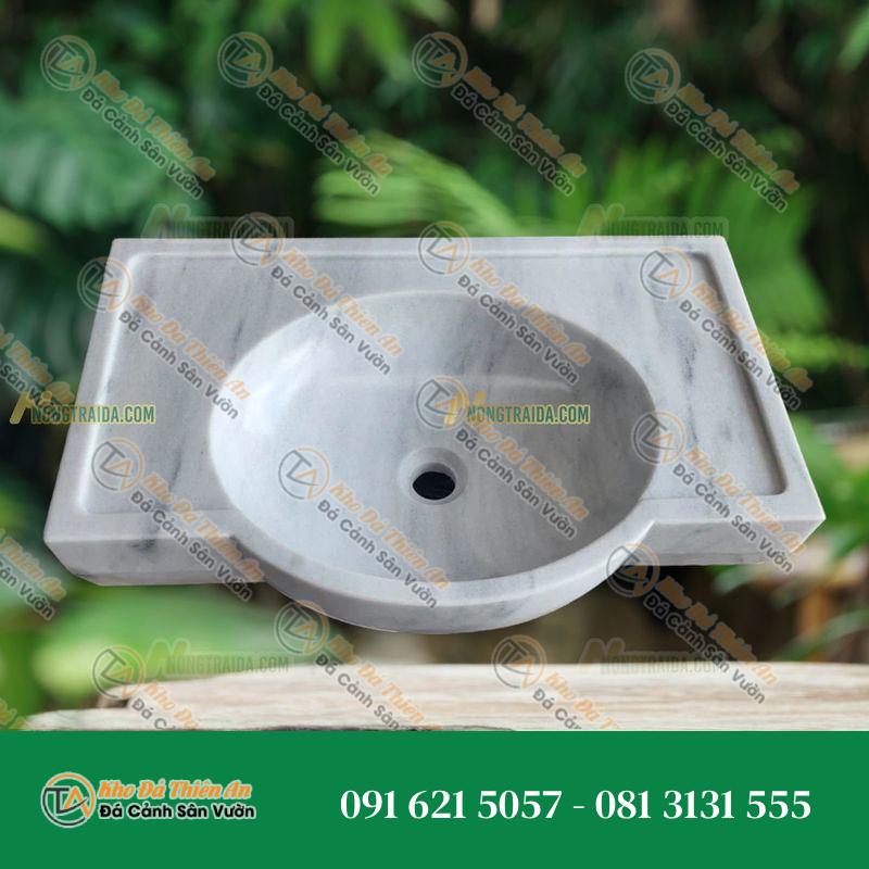 Lavabo âm bàn đá cẩm thạch trắng sứ