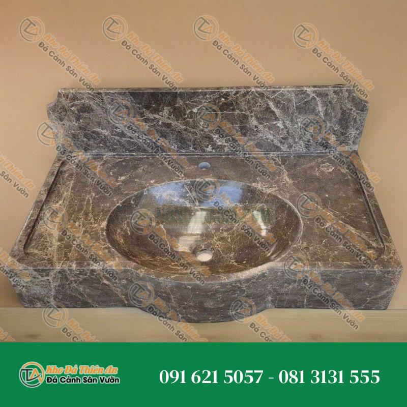 Lavabo đá cẩm thạch nâu TBN âm bàn