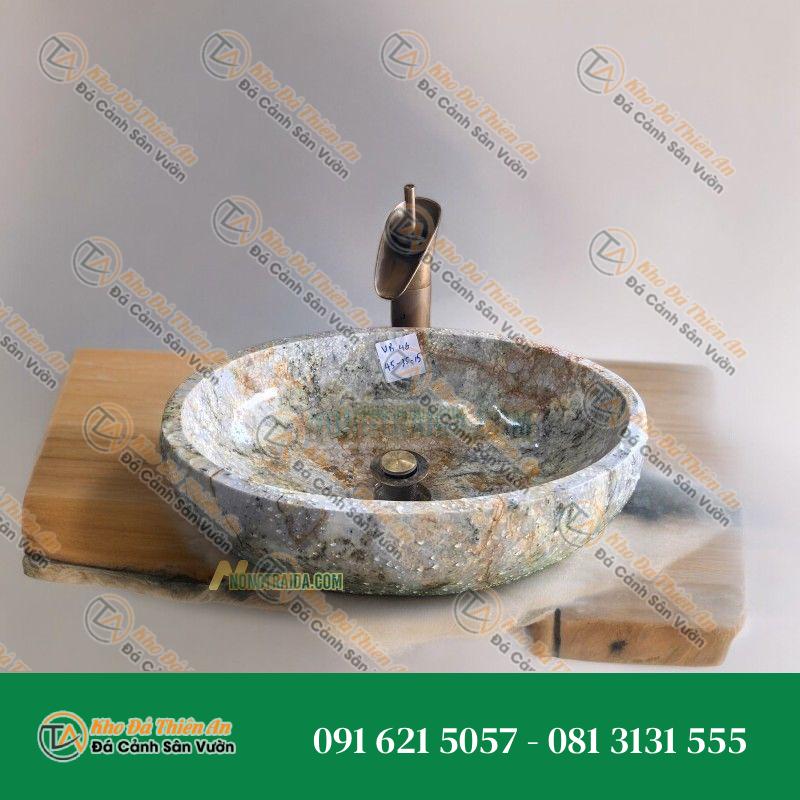 Lavabo đá cuội quy cách vàng hồng