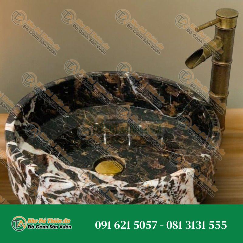 Lavabo đá marble trụ nâu Đức