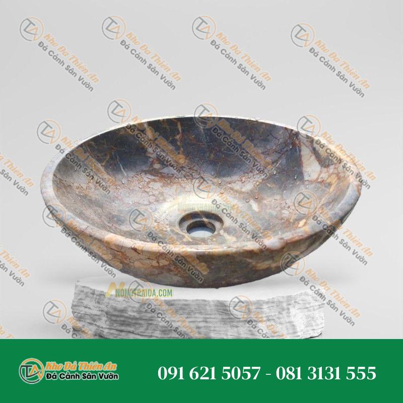 Lavabo Đá Nguyên Khối Đá Vàng Bỉ 41cm