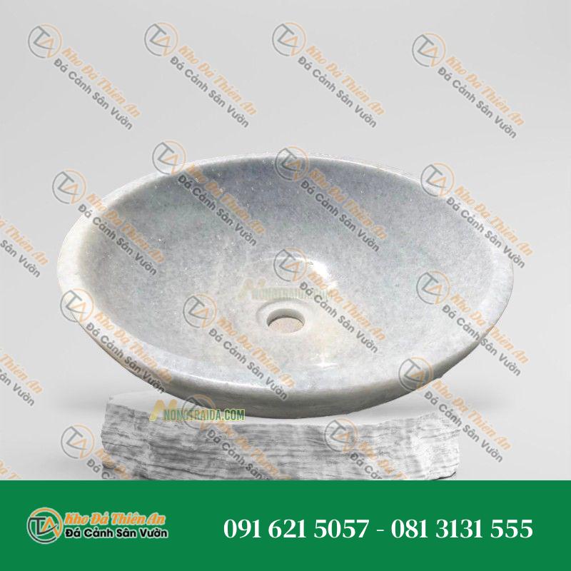 Lavabo Vân Đá Đá Trắng Muối 42cm