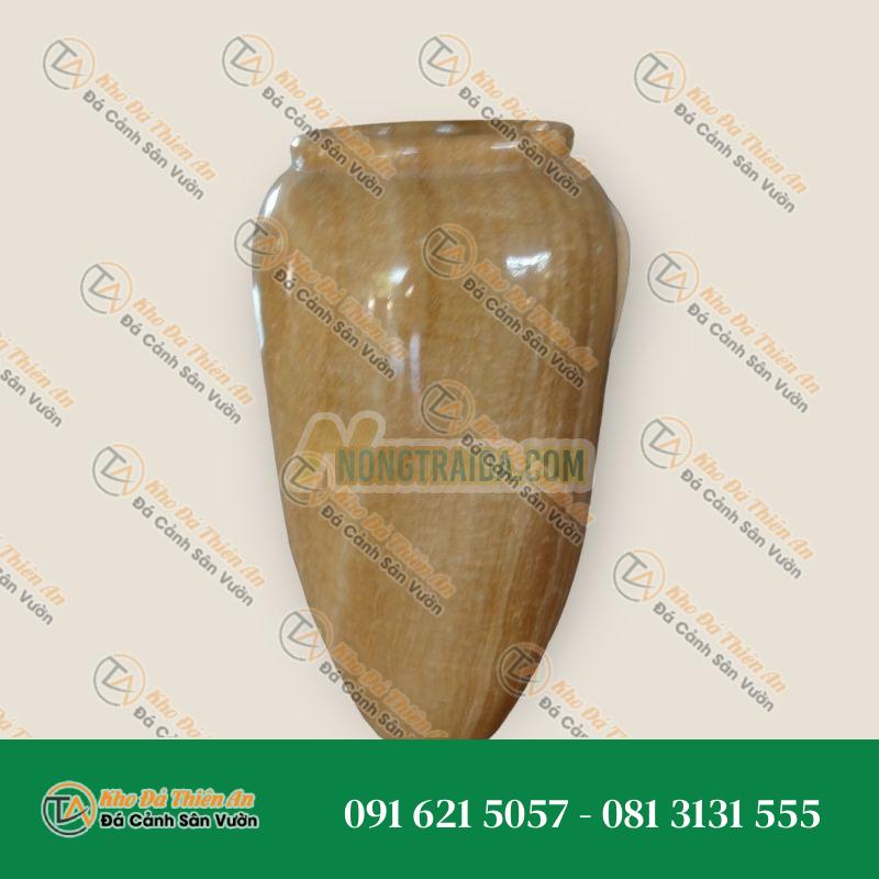 Lọ hoa, 1 đôi, kích thước cao 50cm, rộng 20cm, đá hổ phách mật ong