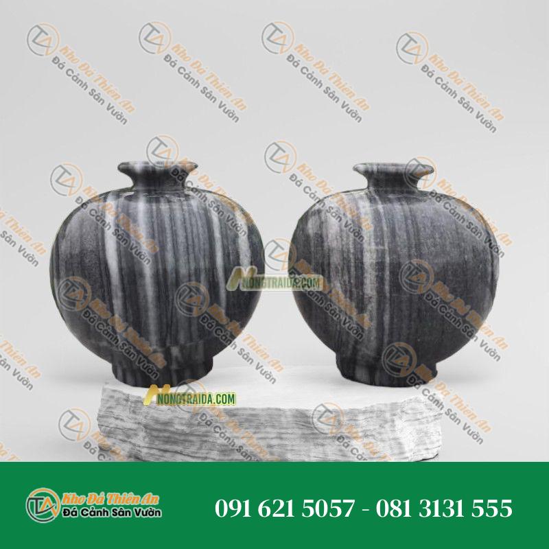 Lọ Hoa Đá Cẩm Thạch Xám 37cm