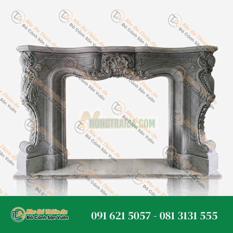 Lò sưởi đá cẩm thạch Rococo với hai bên cong