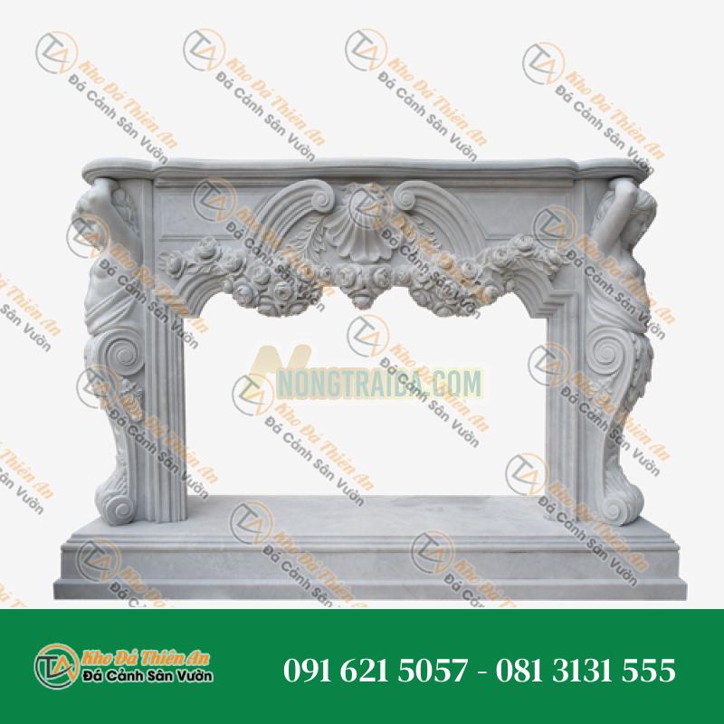 Lò sưởi đá cẩm thạch trắng thanh lịch