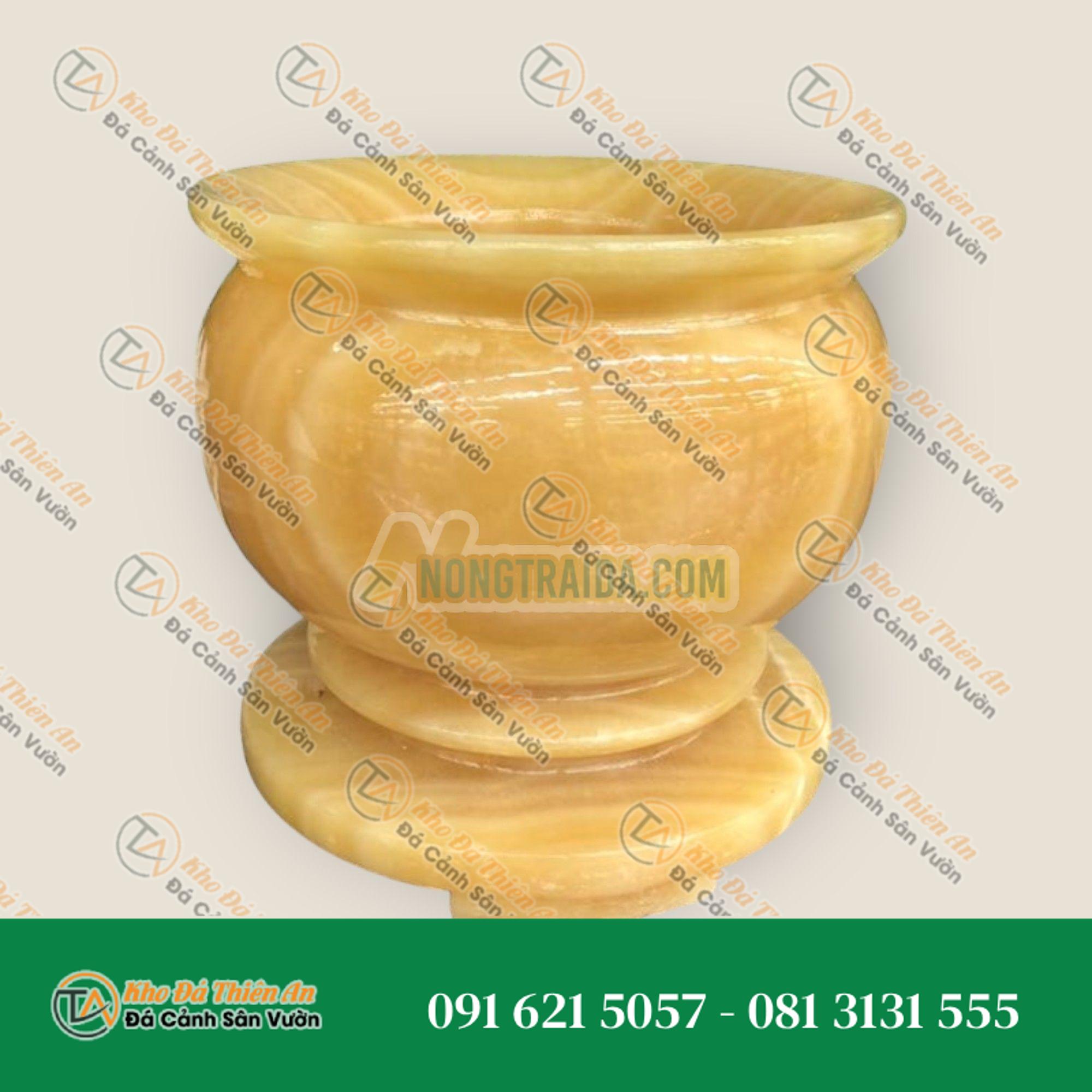 Lư hương, bát hương, bát nhang trang trí bàn thờ đá ngọc hoàng long – Cao 10cm, và 14cm