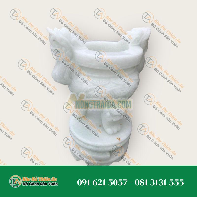 Lư hương đá cẩm thạch trắng 55cm