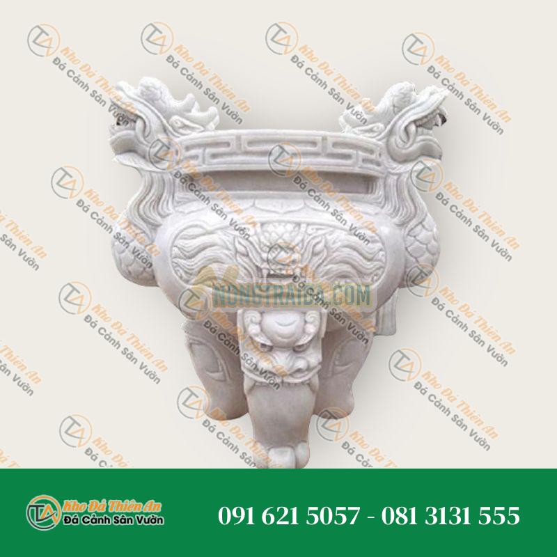 Lư hương đá cẩm thạch trắng 75cm