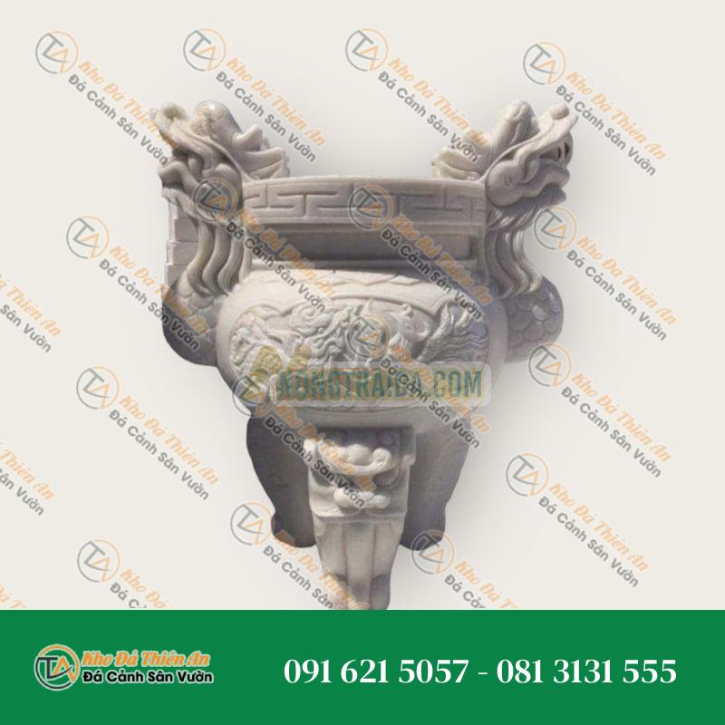 Lư hương đá cẩm thạch trắng 85cm
