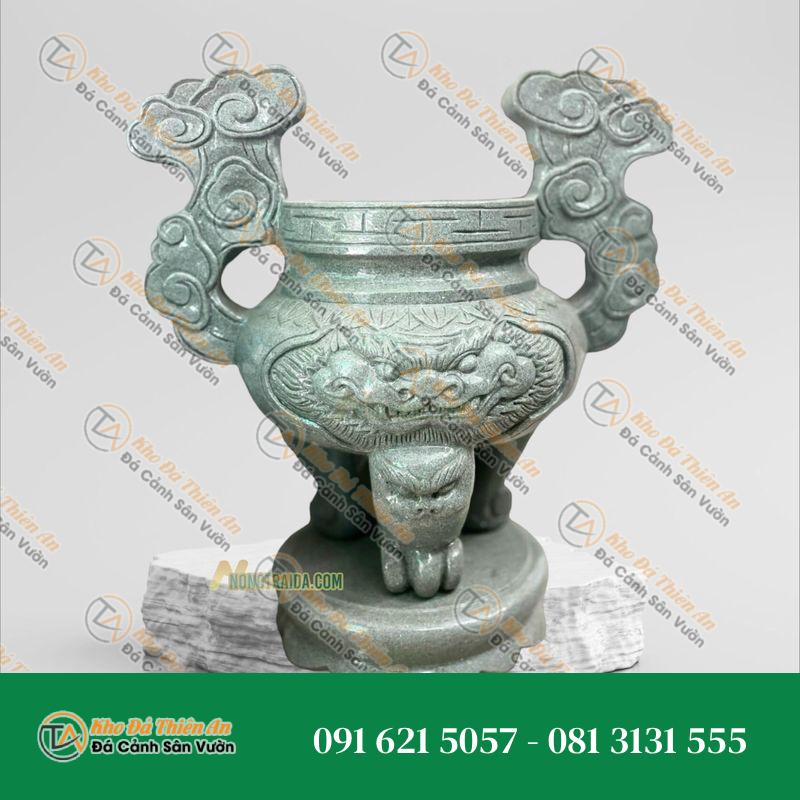 Lư Hương Đá Granite Xanh Rộng 80cm