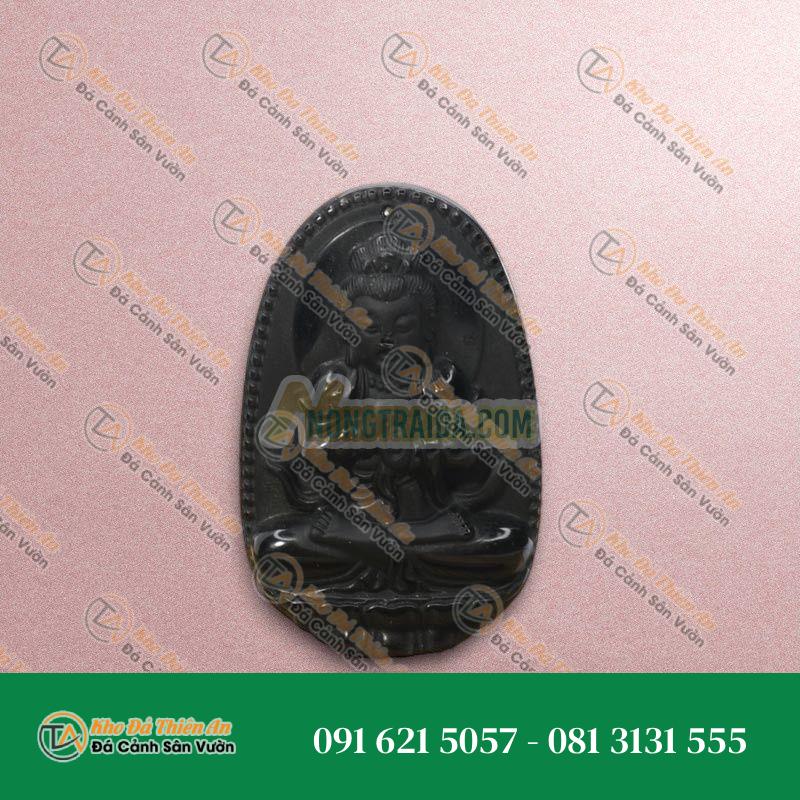 Mặt đá Obsidian Phật Như Lại Đại Nhật (Mùi, Thân) 54mm