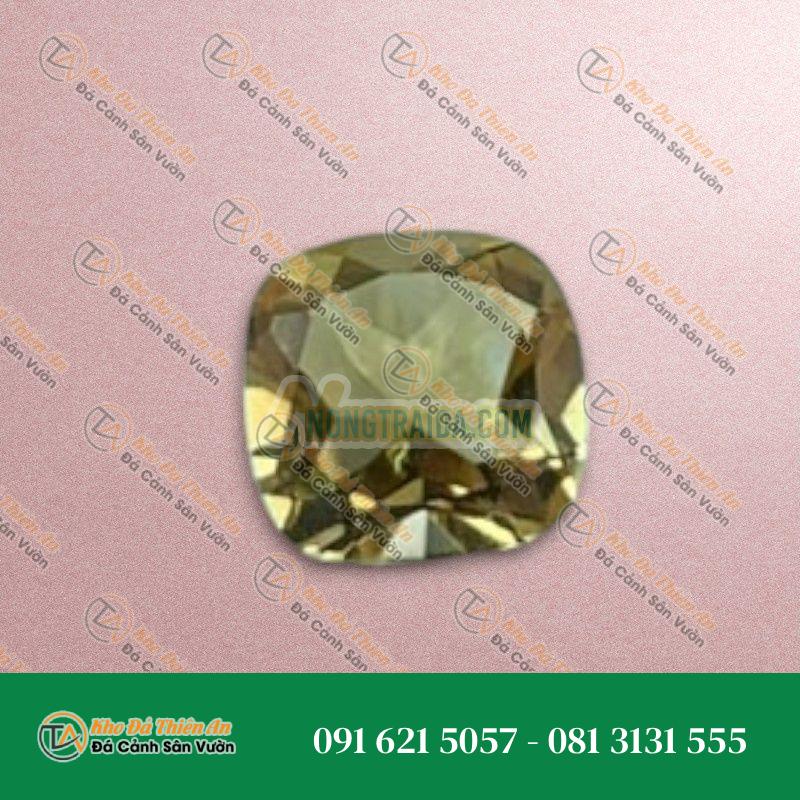 Mặt đá thạch anh vàng Citrine Cus 07mm 3A