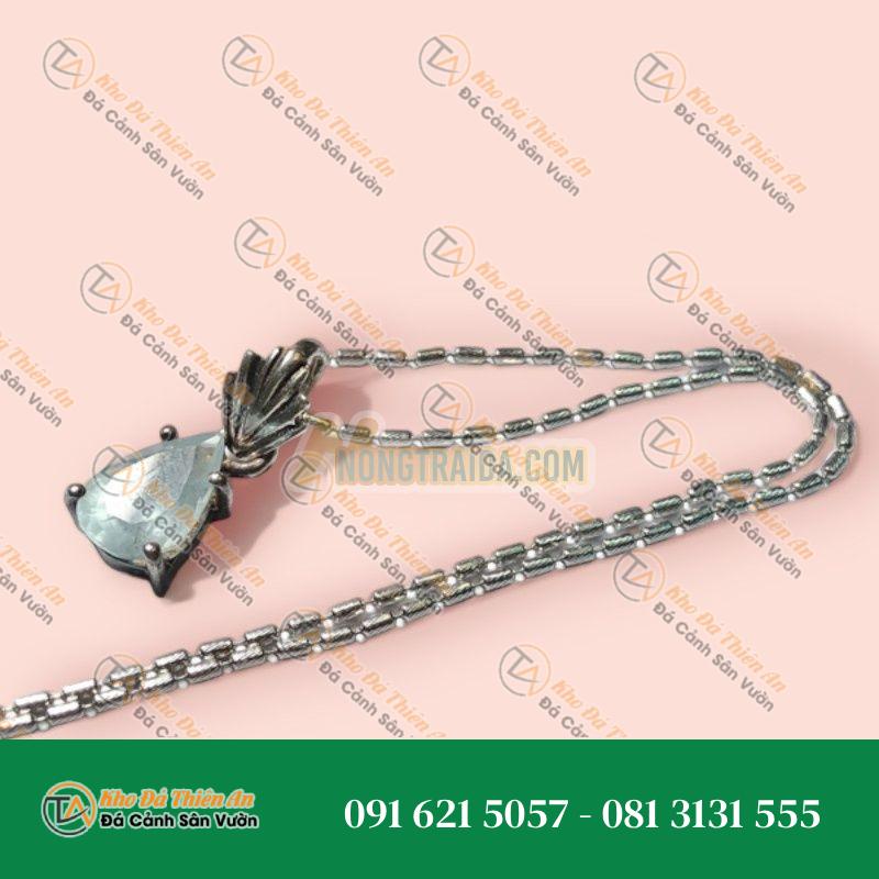 Mặt dây chuyền đá Aquamarine bạc 925