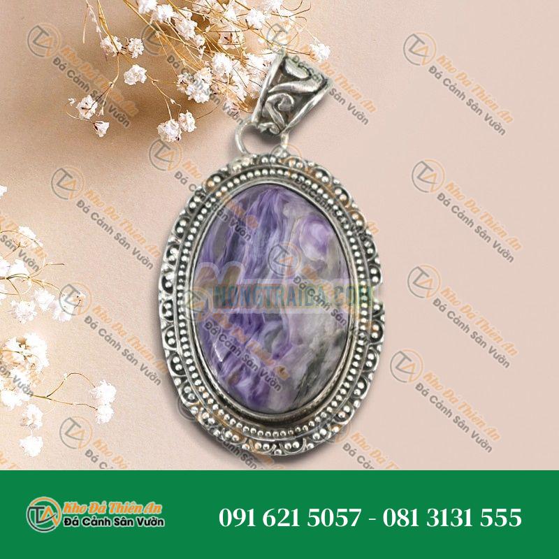 Mặt dây chuyền đá Mắt Rồng bạc 925 cao cấp
