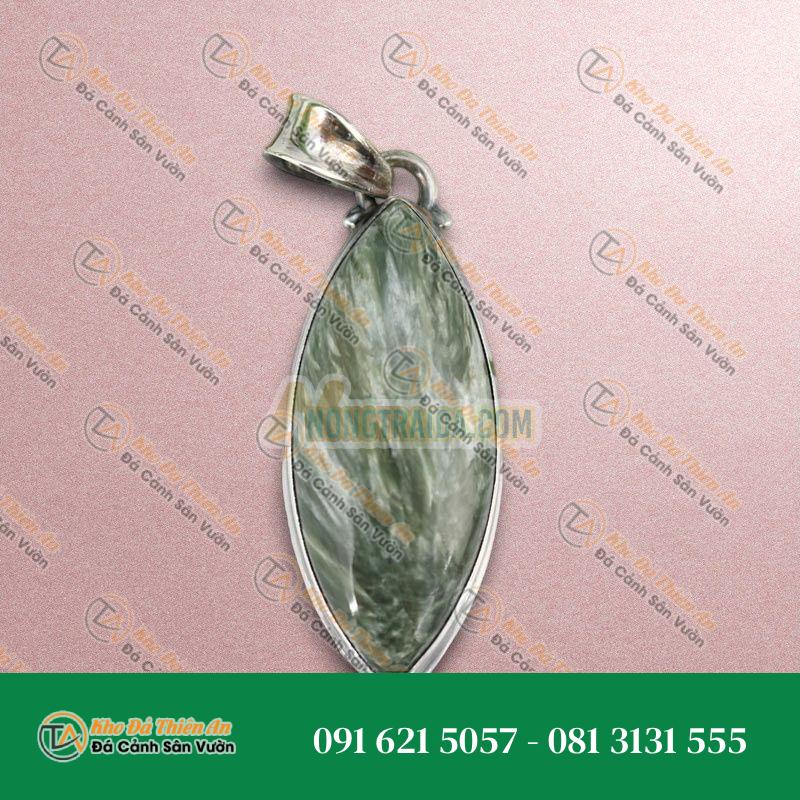 Mặt dây chuyền nữ đá Seraphinite bạc 925 cao cấp Thiên An