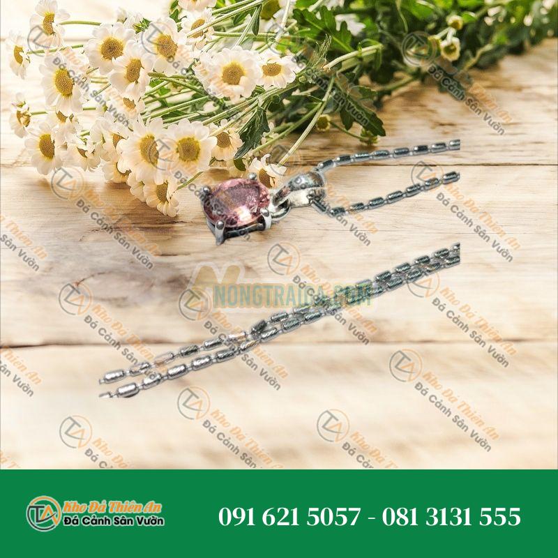 Mặt dây đá Tourmaline bạc 925 cao cấp