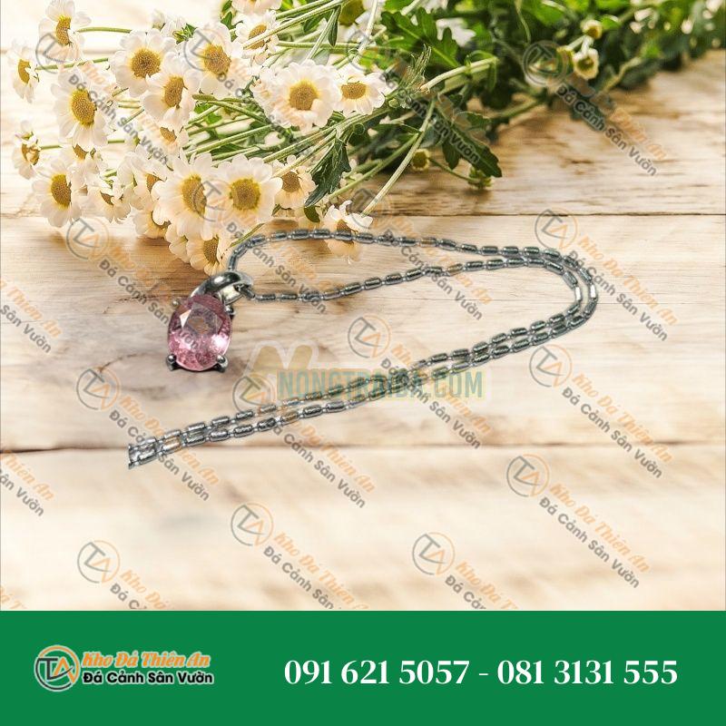 Mặt dây đá Tourmaline bạc 925 cao cấp