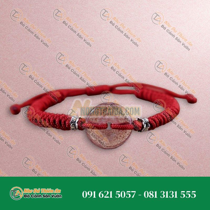 Mặt đồng điếu thạch anh dâu tây 18mm