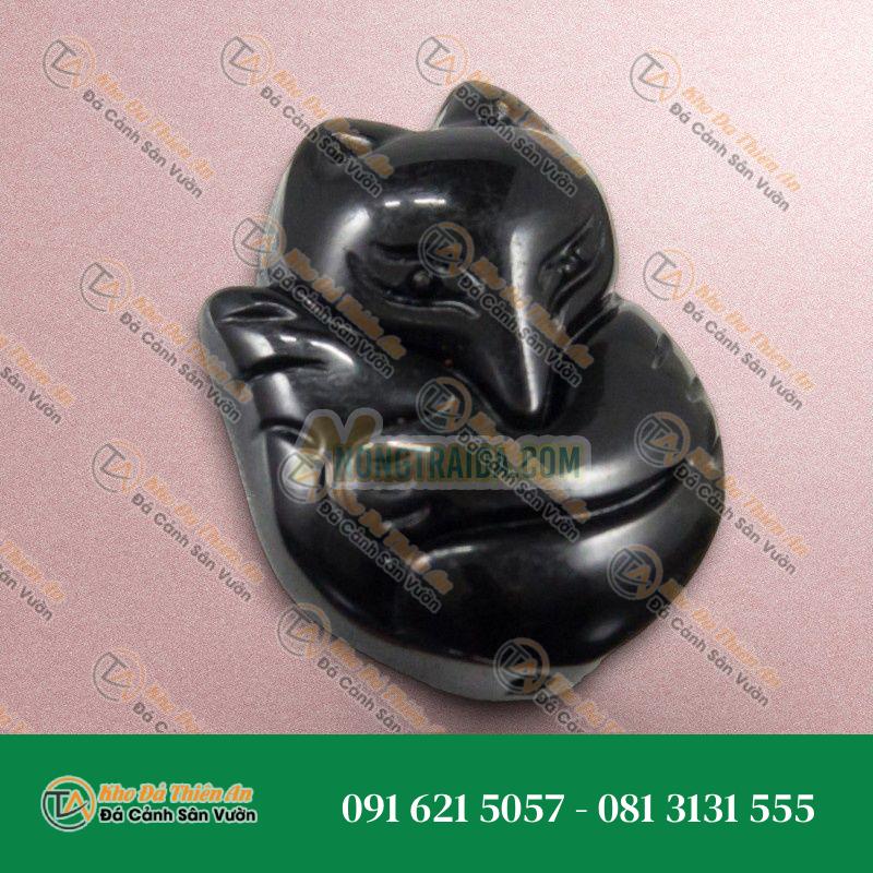 Mặt Hồ ly đá onyx đen
