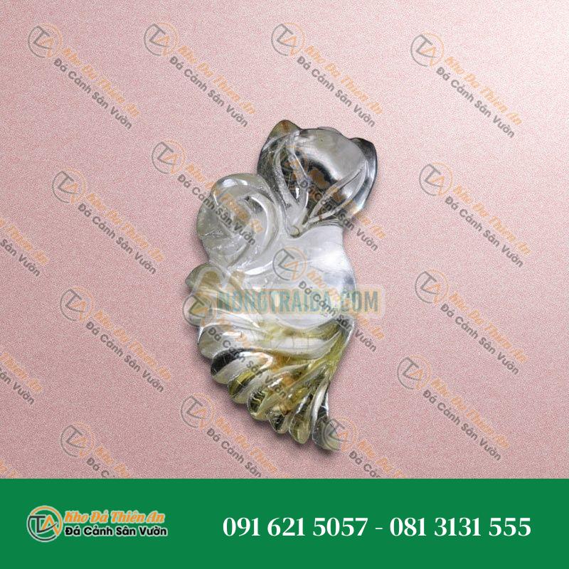 Mặt Hồ Ly thạch anh tóc Vàng 5A