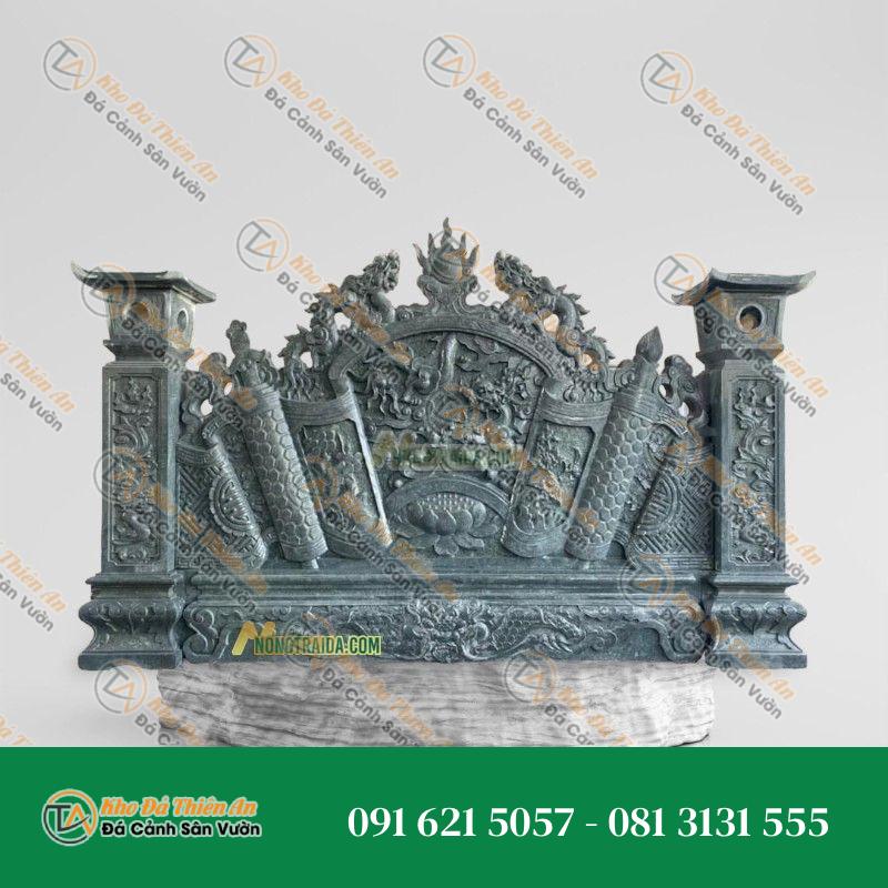 Mẫu Bình Phong Lăng Mộ Xanh Đen 187x209cm