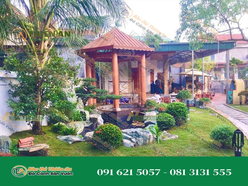 Mẫu Hồ Cá Koi Sân Vườn Biệt Thự Đá Trầm Tích
