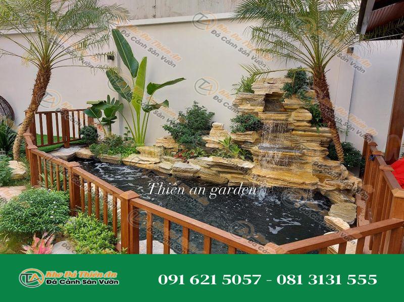 Mẫu Hồ Cá Koi Thác Nước Đá Cổ Thạch