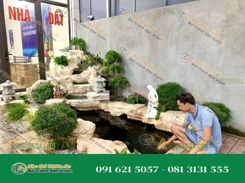 Mẫu Hồ Cá Koi Trong Nhà Đá Cổ Thạch