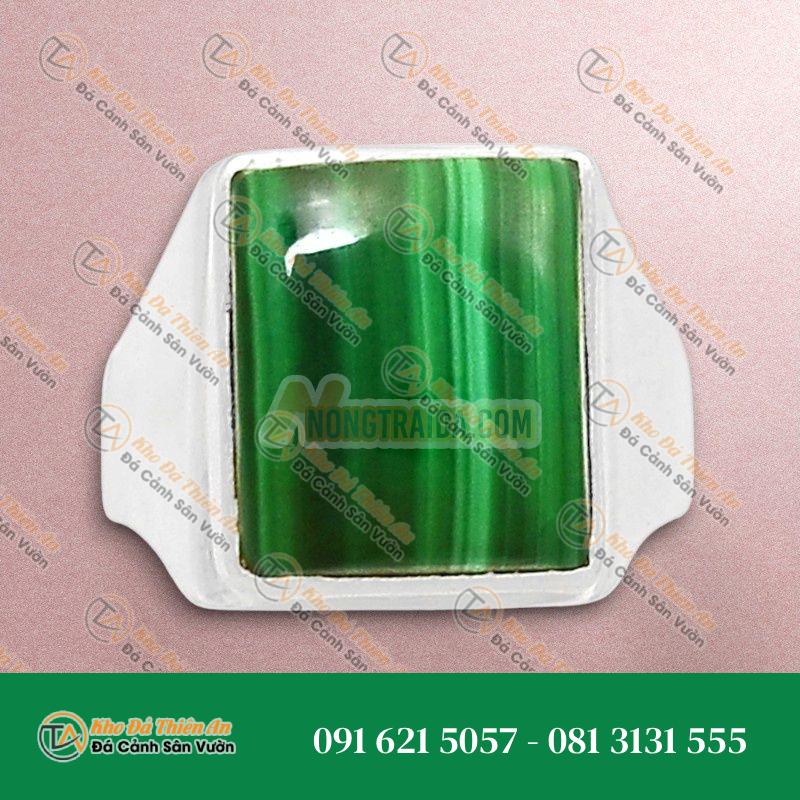 Nhẫn đá lông Công bạc 925 cao cấp size 18