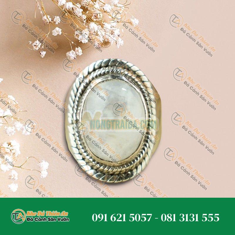 Nhẫn đá Mặt Trăng Bạc 925 size 15