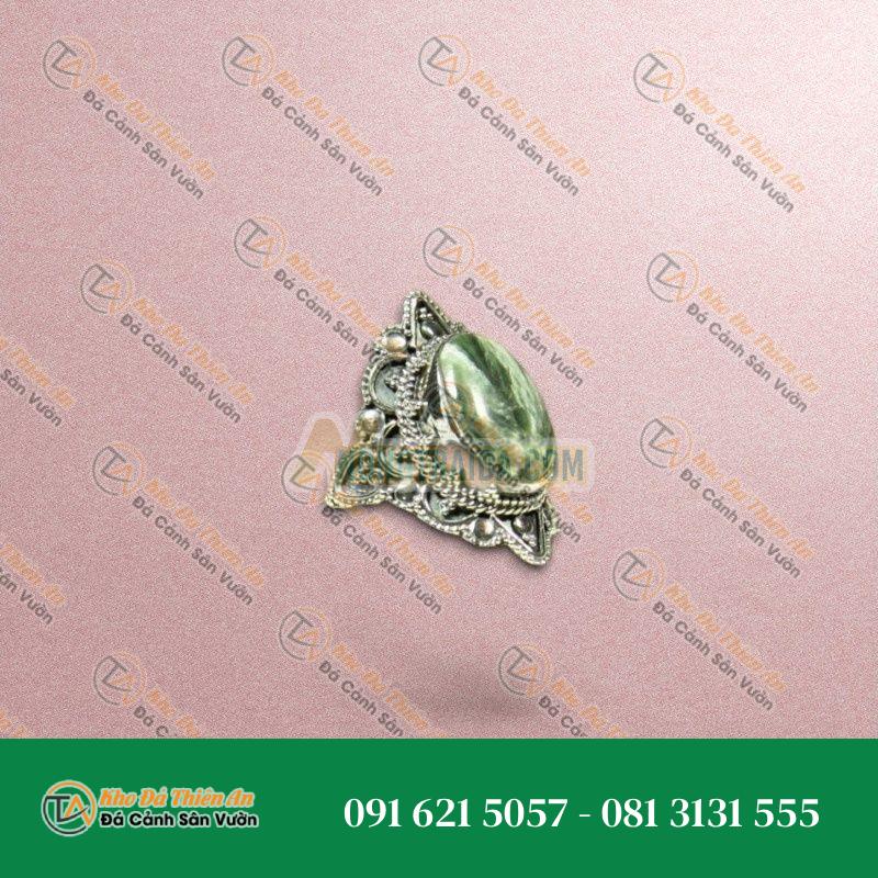 Nhẫn nữ đá Seraphinite bạc 925 cao cấp size 15