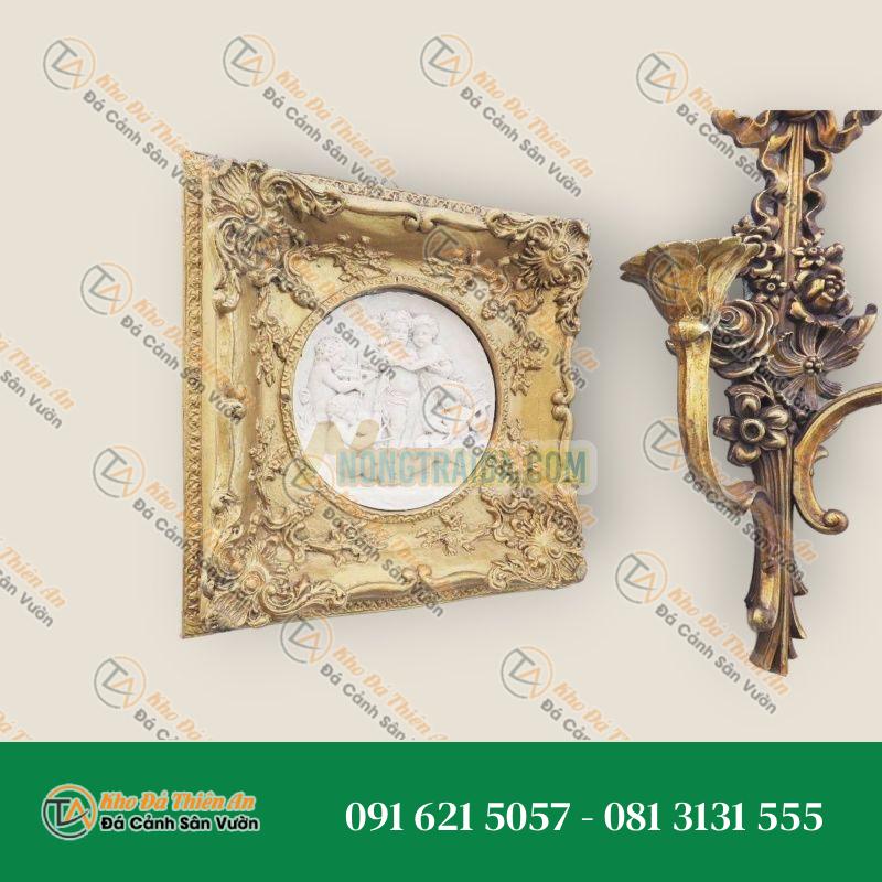 Phù điêu đá cẩm thạch trắng  55x55cm