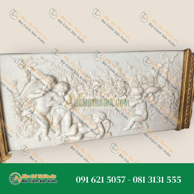 Phù điêu đá cẩm thạch trắng 70x95cm