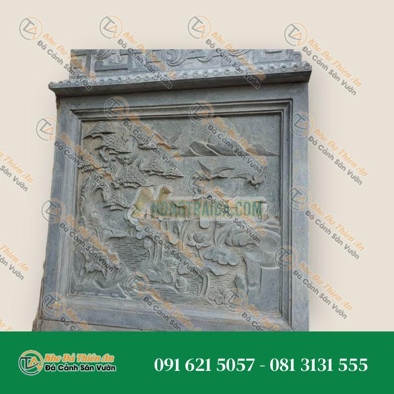 Phù điêu đá cẩm thạch xám “hồ sen” 80x90cm (Sao chép)