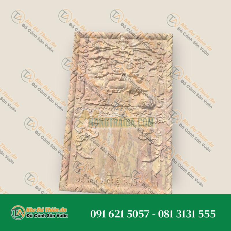 Phù điêu đá đá vàng cẩm thạch vàng 150x55cm