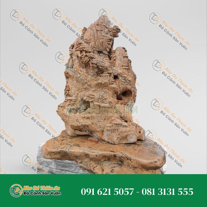 Phù điêu đá vân gỗ chạm khắc quê hương
