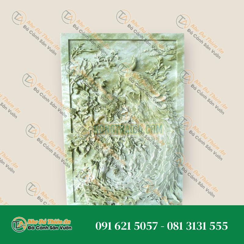 Phù điêu Phượng đá xanh Yên bái 120x45cm