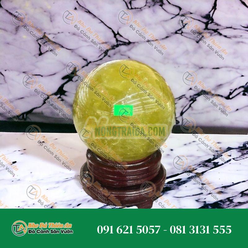 Quả cầu phong thủy đá citrine – Đường kính 14,5cm
