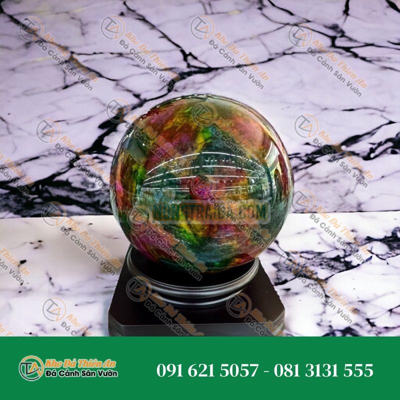 Quả cầu phong thủy đá lông công