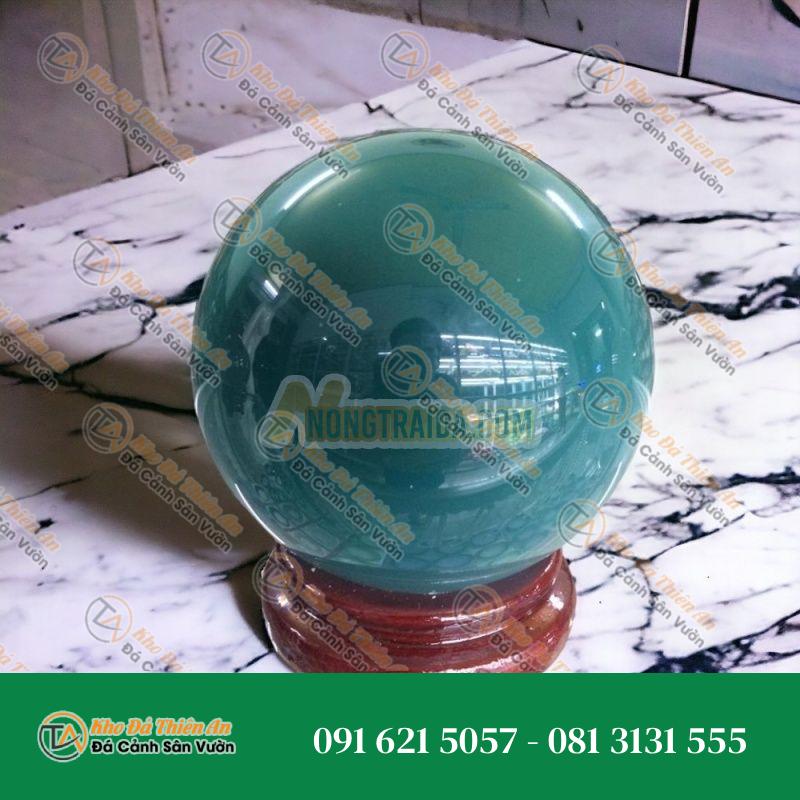 Quả cầu phong thủy đá mắt mèo xanh dương – Đường kính 9,4cm
