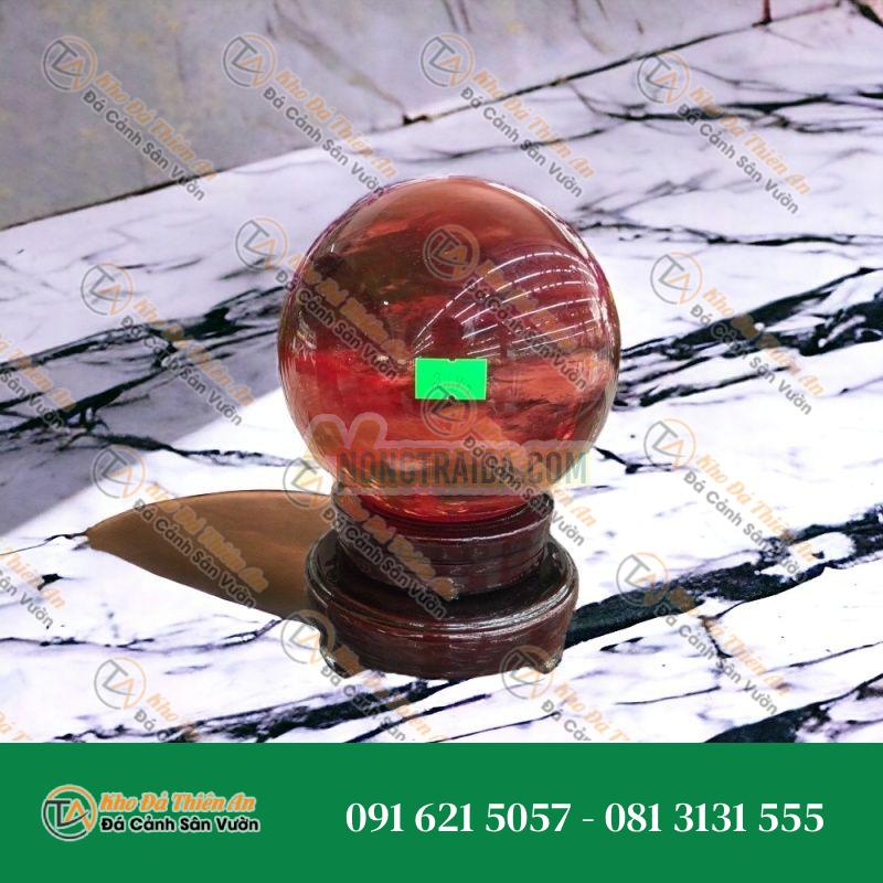 Quả cầu phong thủy đá núi lửa Obsidian đỏ – Đường kính 12,2cm