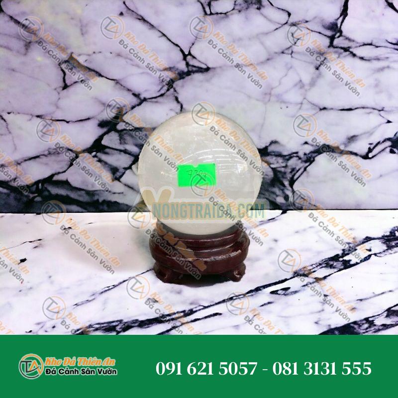 Quả cầu phong thủy đá thạch anh trắng – Đường kính 7,5cm