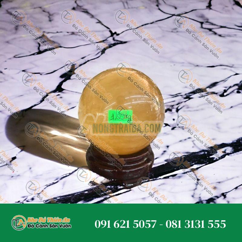 Quả cầu phong thủy đá thạch anh vàng – Đường kính 9,1cm